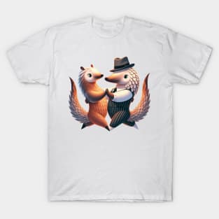 Cute Couple Pangolins Dancing Tango Pango-Tango T-Shirt